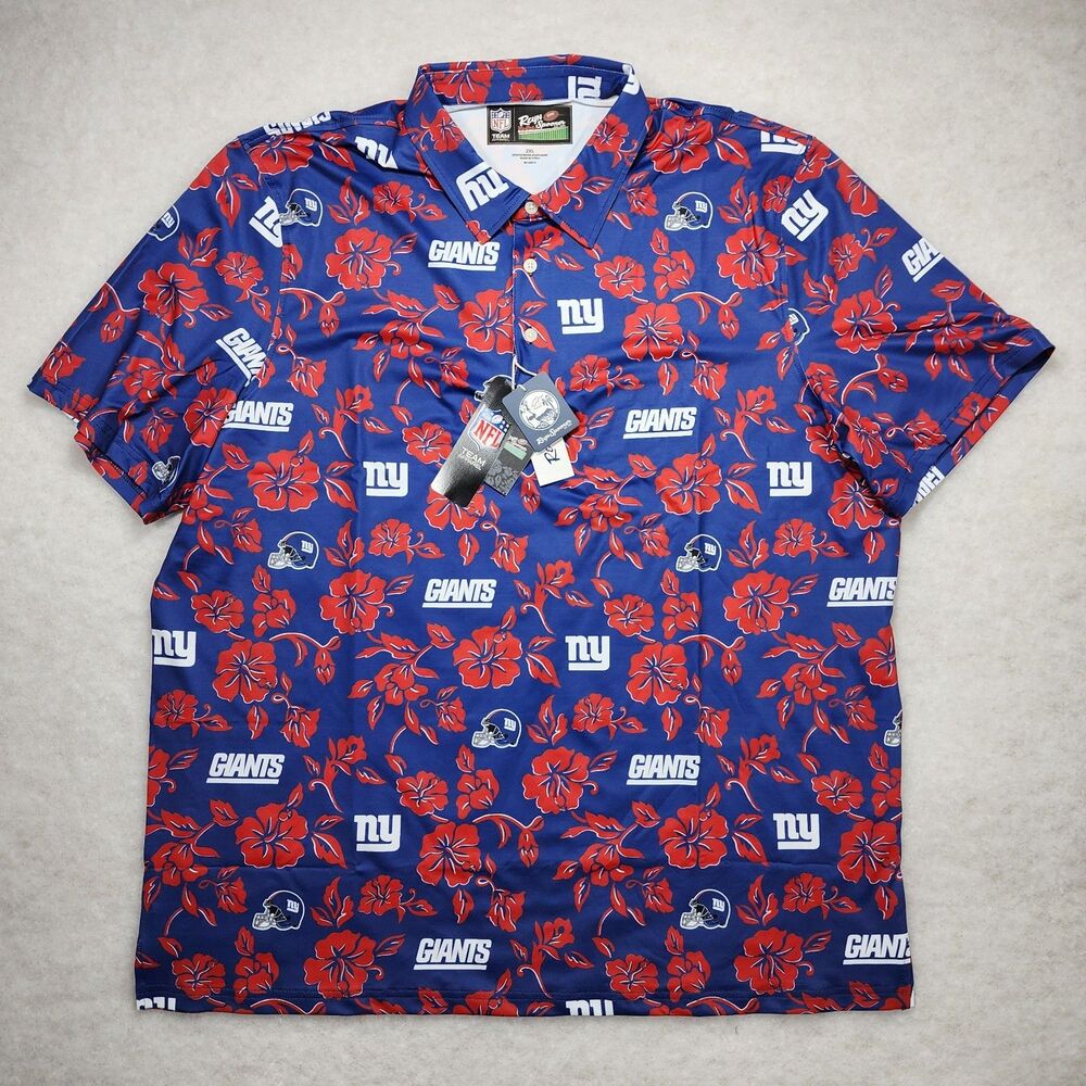 NWT New York Giants Reyn Spooner Performance Polo Shirt Mens Sz 2XL Hawaiian NFL